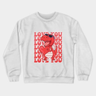 I Steal Hearts Dinosaur Trex Valentines Day Crewneck Sweatshirt